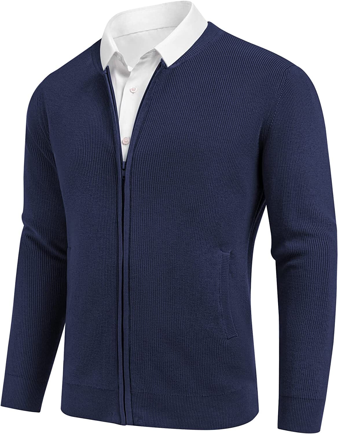Full Zip Slim Fit Stylish Strick Cardigan Pullover with Pockets