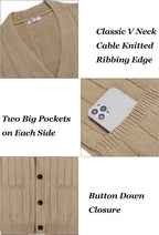 Cardigan Strick V Neck Knopf up Pullover