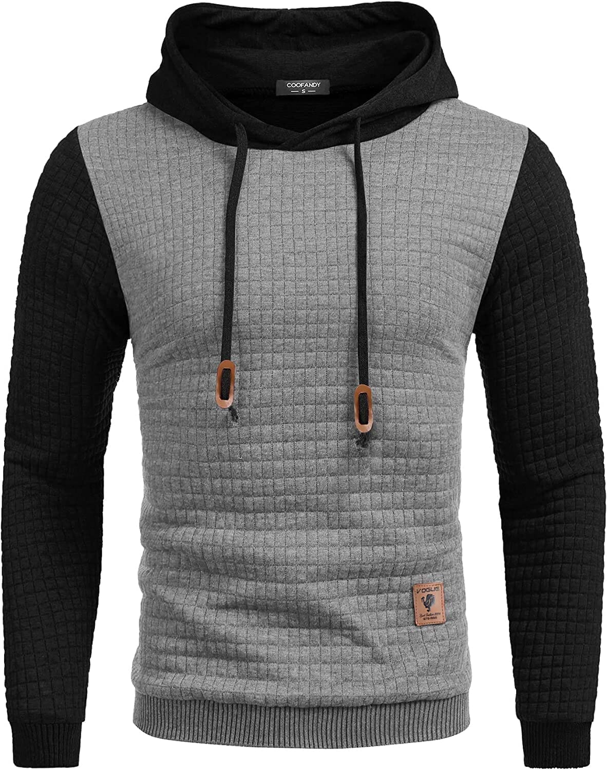 Gym Drawstring Plaid Jacquard Hoodie