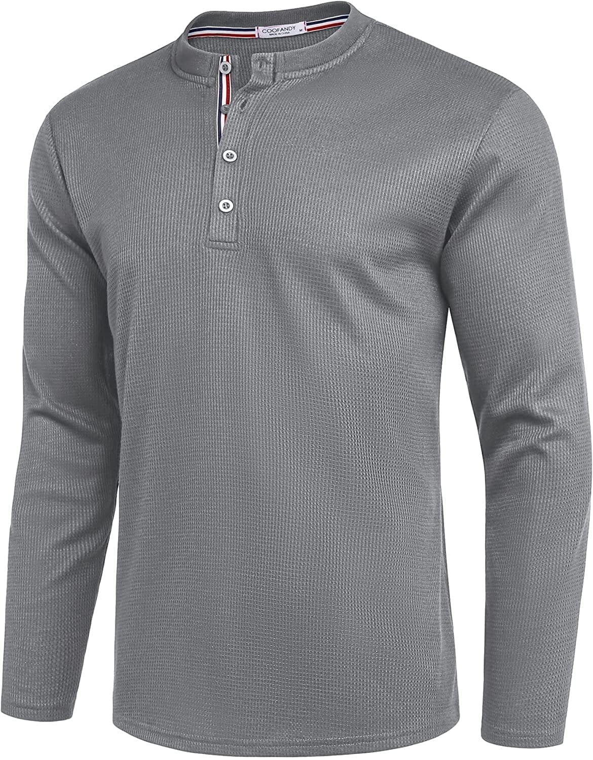 Lang Ärmel Waffle Henley Hemden