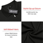 Lang Ärmel Quarter Zip Polo Hemden