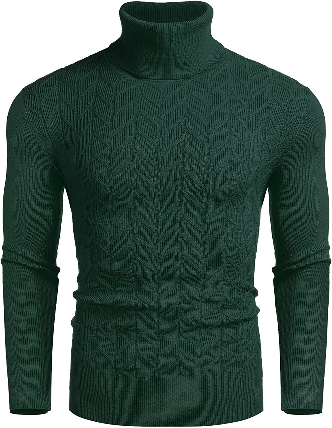 Slim Twist Pattern Rollkragen Strick Pullover