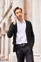 Lightweight V Neck Strick Pullover with Pockets