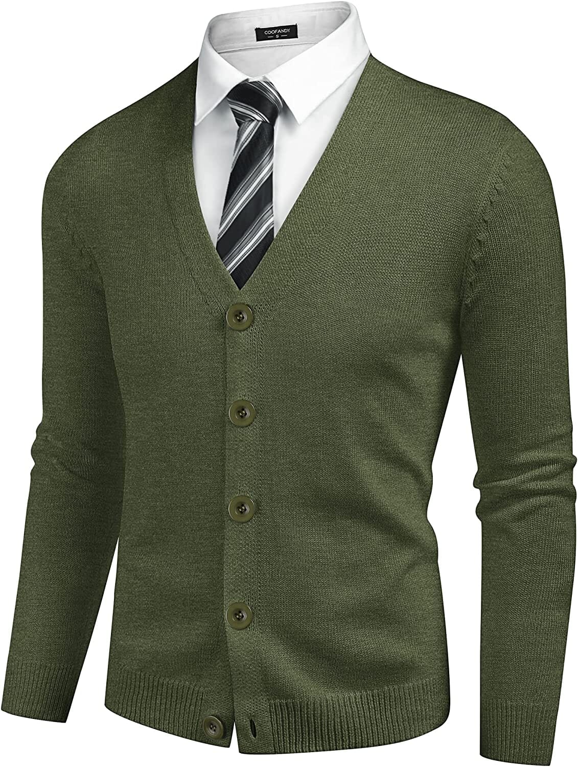 V Neck Lightweight Knopf Down Strick Pullover
