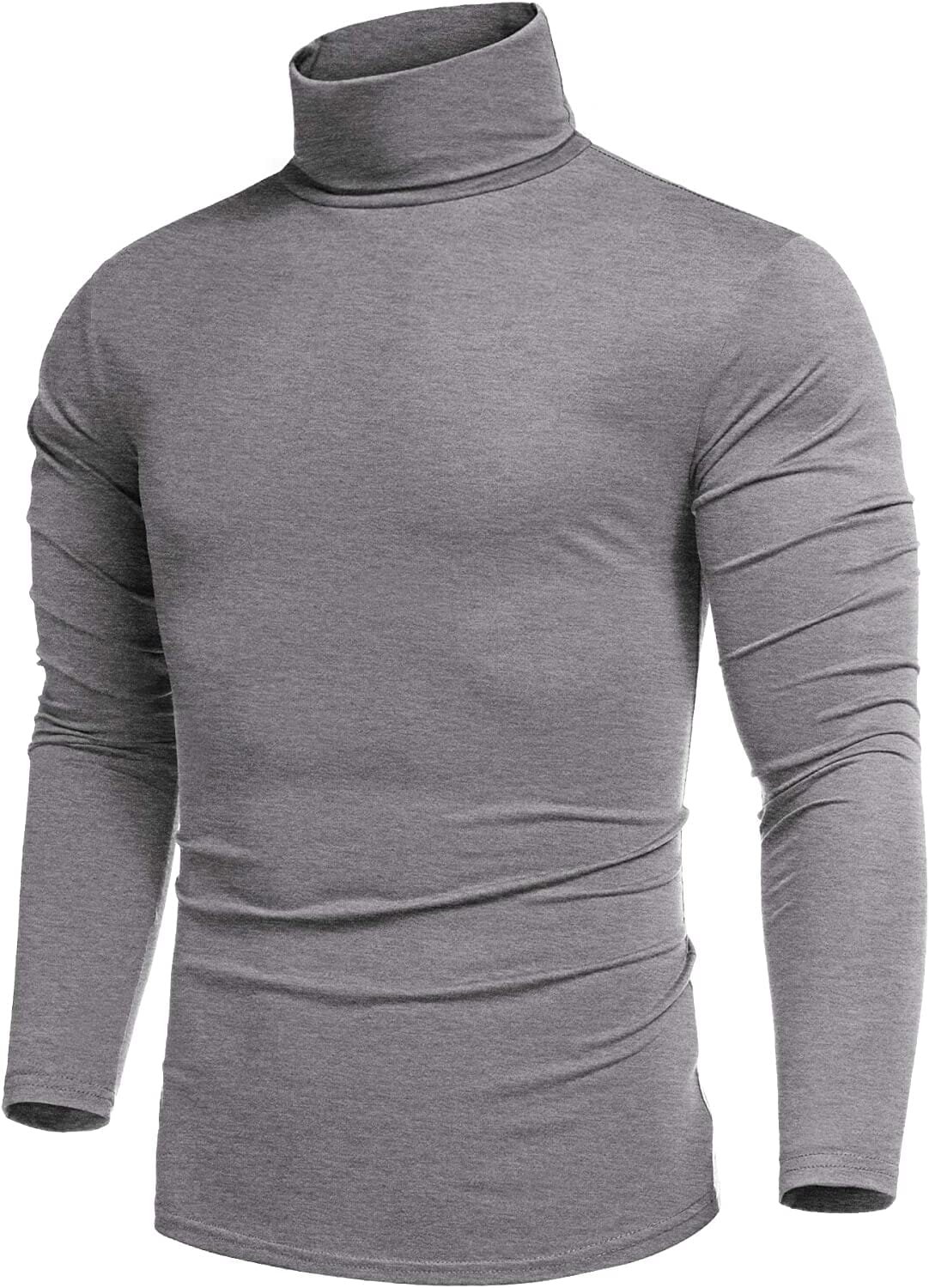 Slim Fit Rollkragen Basic Baumwolle Pullover