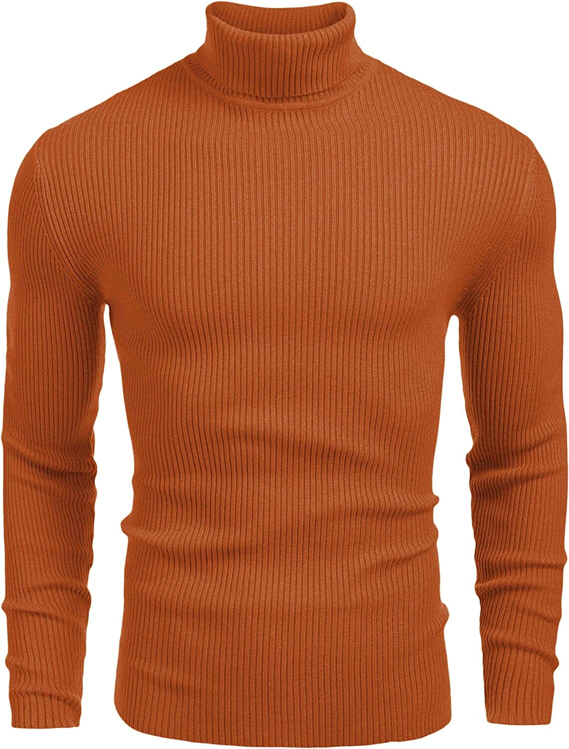 Ribbed Slim Fit Strick Pullover Rollkragen Pullover