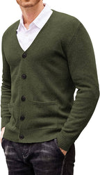 Lightweight V Neck Strick Pullover with Pockets