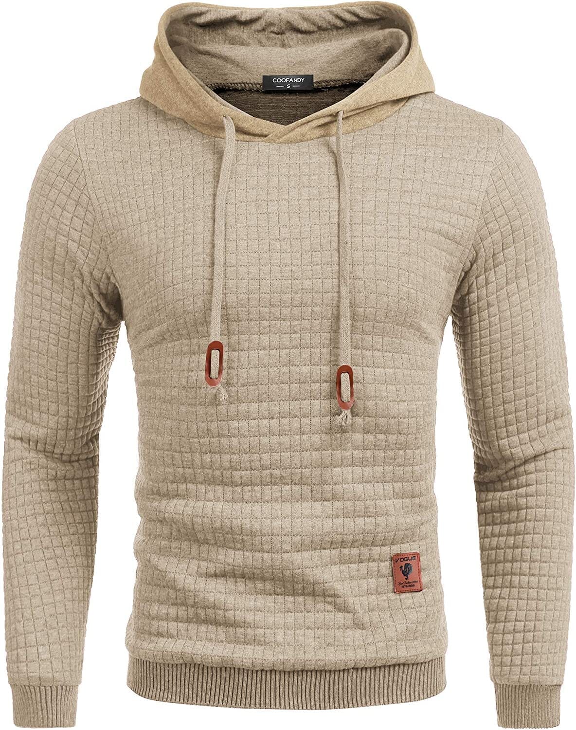 Gym Drawstring Plaid Jacquard Hoodie