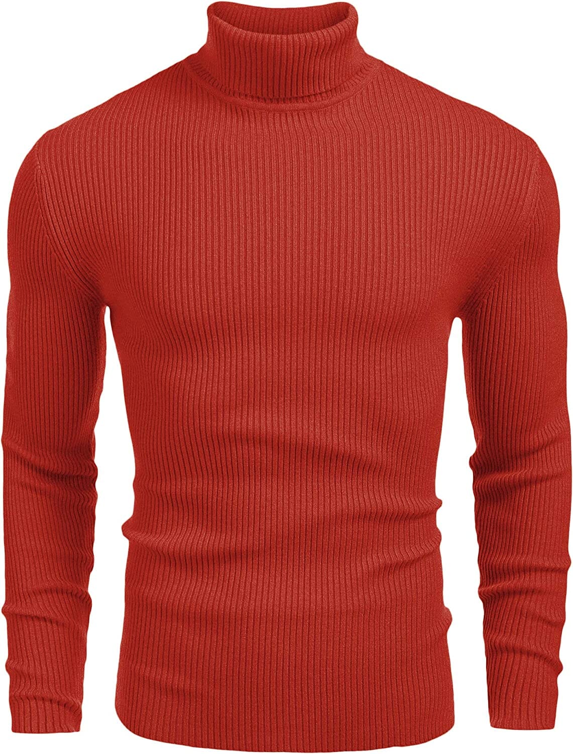 Ribbed Slim Fit Strick Pullover Rollkragen Pullover