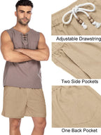 Casual Elastische Waist Leinen Holiday Shorts