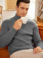 Rollkragen Strick Klassisch Ribbed Pullover
