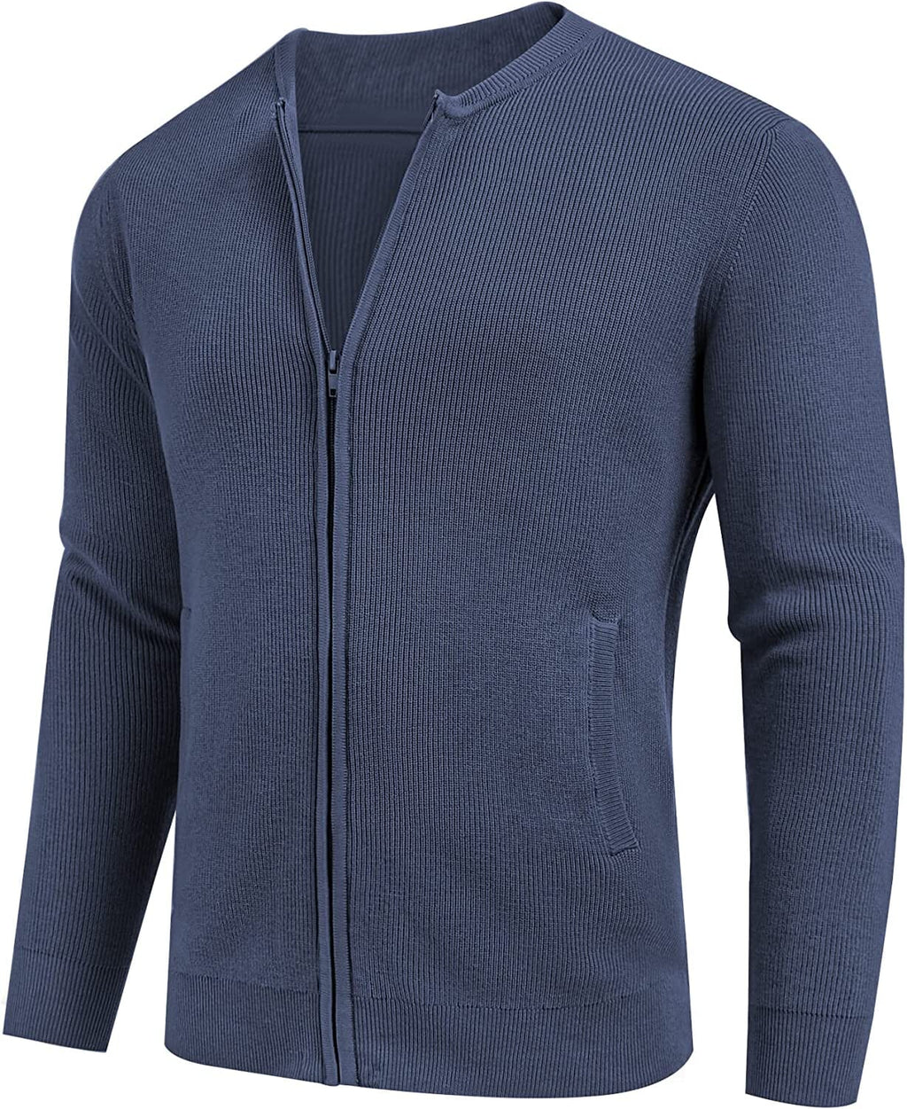 Full Zip Slim Fit Stylish Strick Cardigan Pullover with Pockets