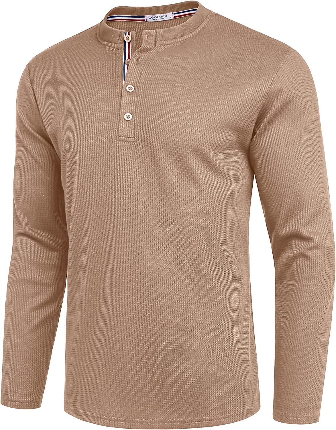 Lang Ärmel Waffle Henley Hemden