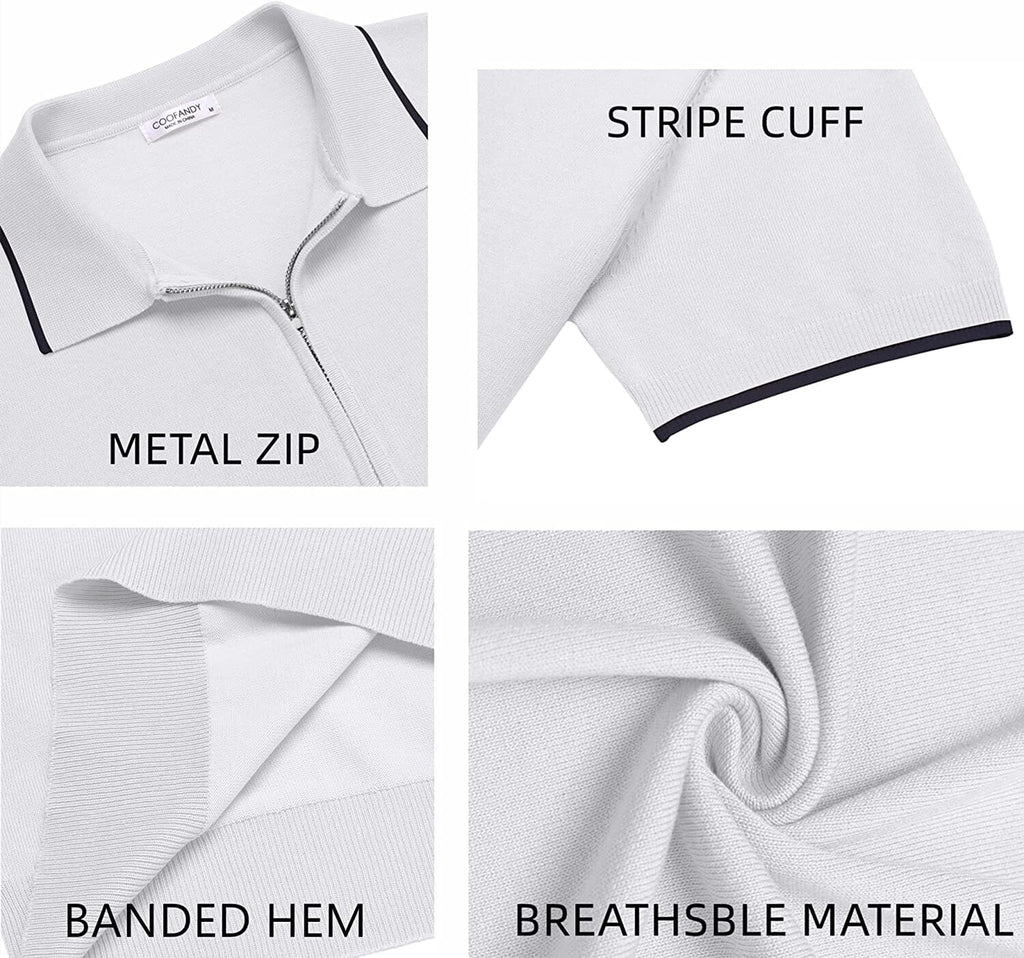 Klassisch Zipper Kurz Ärmel Polo Hemd