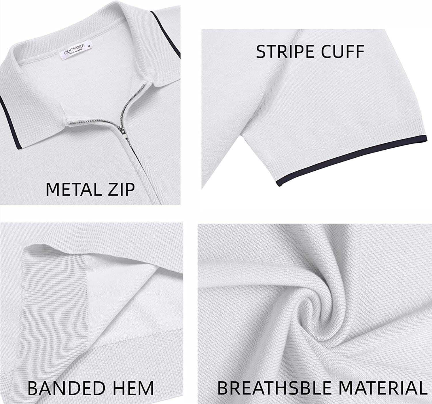 Klassisch Zipper Kurz Ärmel Polo Hemd