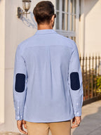 Klassisch Uni Lang Ärmel Knopf Hemd with Chest Pocket