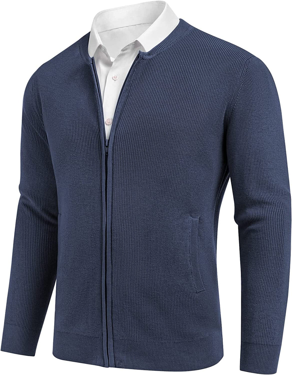 Full Zip Slim Fit Stylish Strick Cardigan Pullover with Pockets