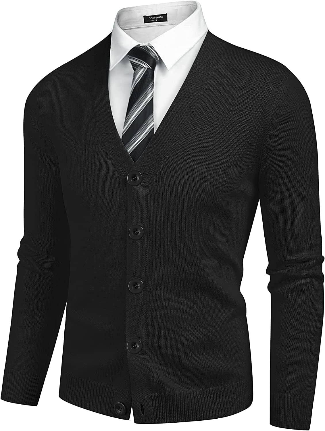 V Neck Lightweight Knopf Down Strick Pullover