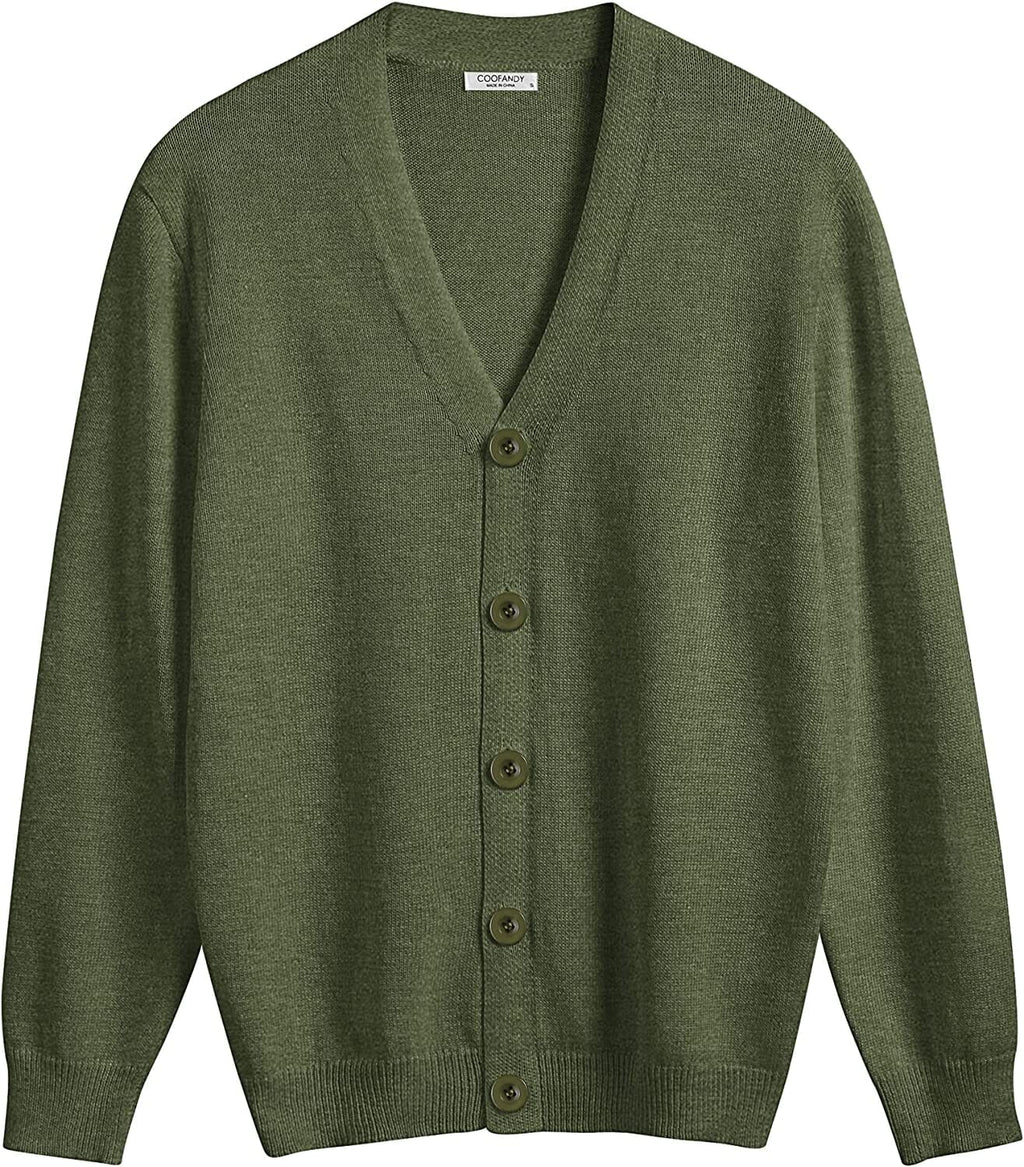 V Neck Lightweight Knopf Down Strick Pullover