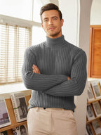 Rollkragen Strick Klassisch Ribbed Pullover