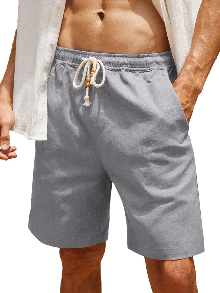 Casual Elastische Waist Leinen Holiday Shorts