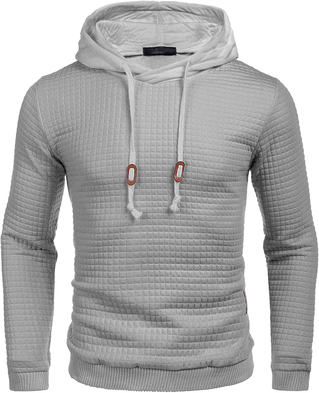 Gym Drawstring Plaid Jacquard Hoodie