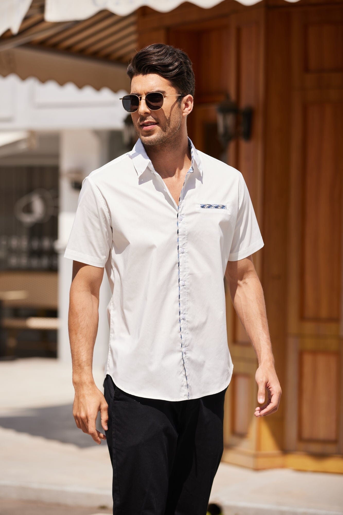 Kurz Ärmel Dress Hemd