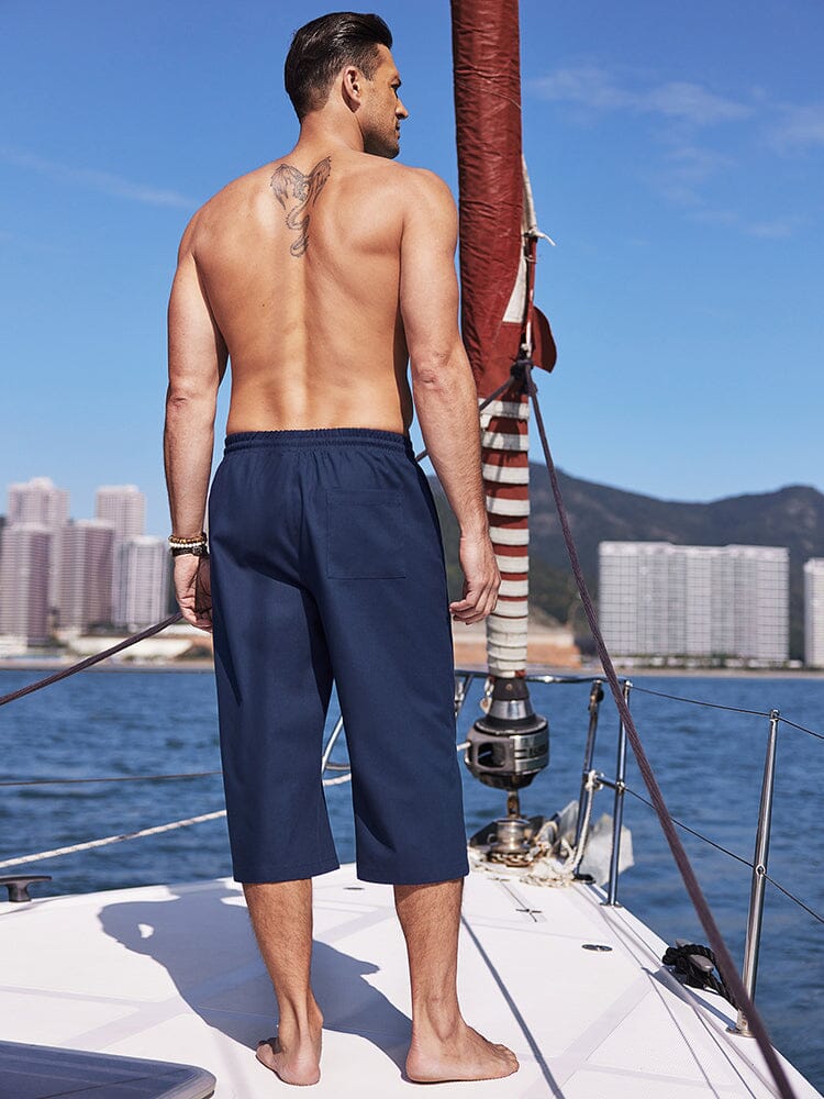 Casual Leinen 3/4 Strand Yoga Shorts