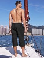 Casual Leinen 3/4 Strand Yoga Shorts