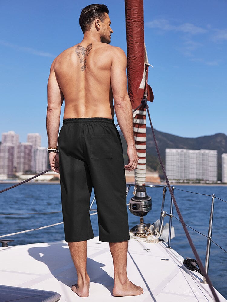 Casual Leinen 3/4 Strand Yoga Shorts