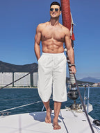 Casual Leinen 3/4 Strand Yoga Shorts