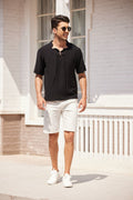 Leinen Henley T-Hemd