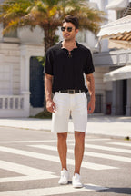 Leinen Henley T-Hemd