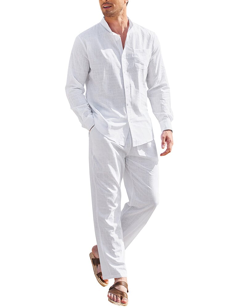 Casual Pure Baumwolle Strand Hemd Sets