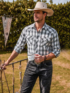 Plaid Lang Ärmel Casual Hemd with Pockets