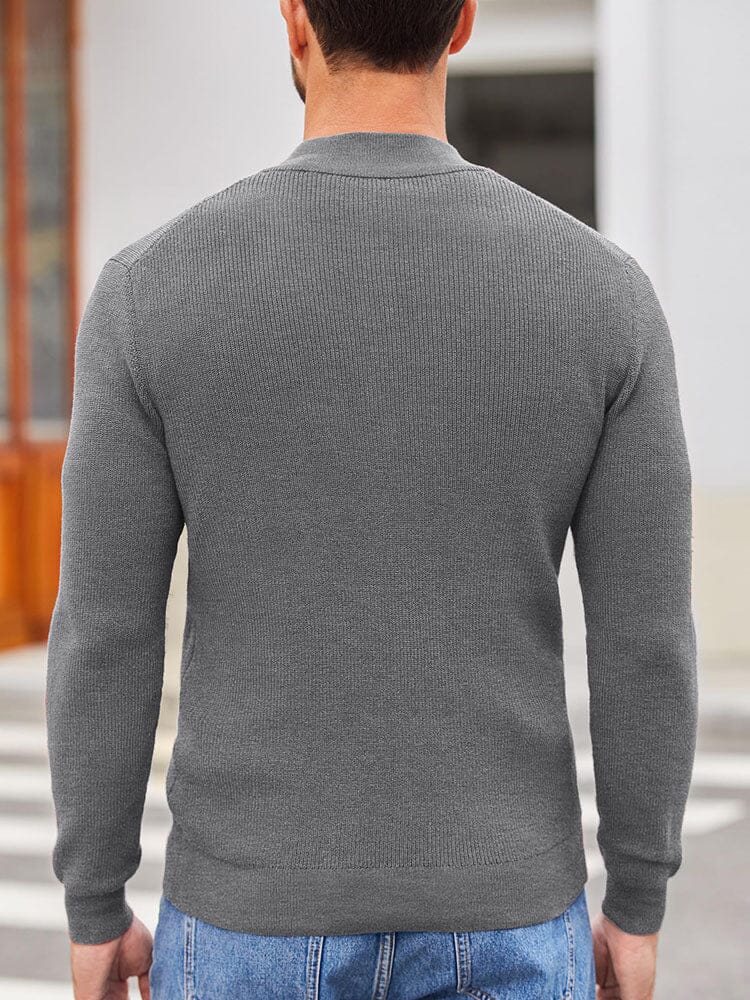 Klassisch Henley Kragen Strick Pullover
