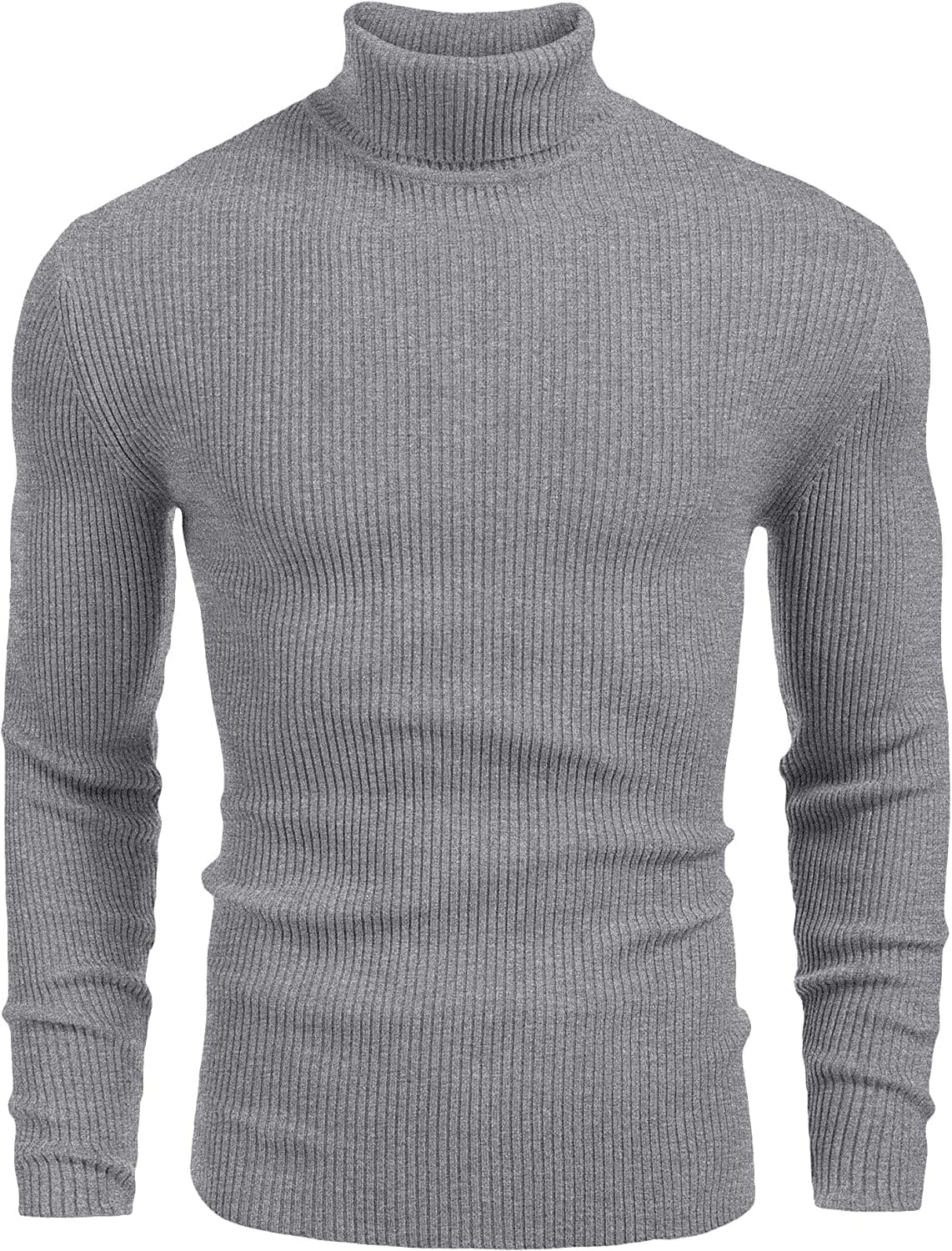Ribbed Slim Fit Strick Pullover Rollkragen Pullover