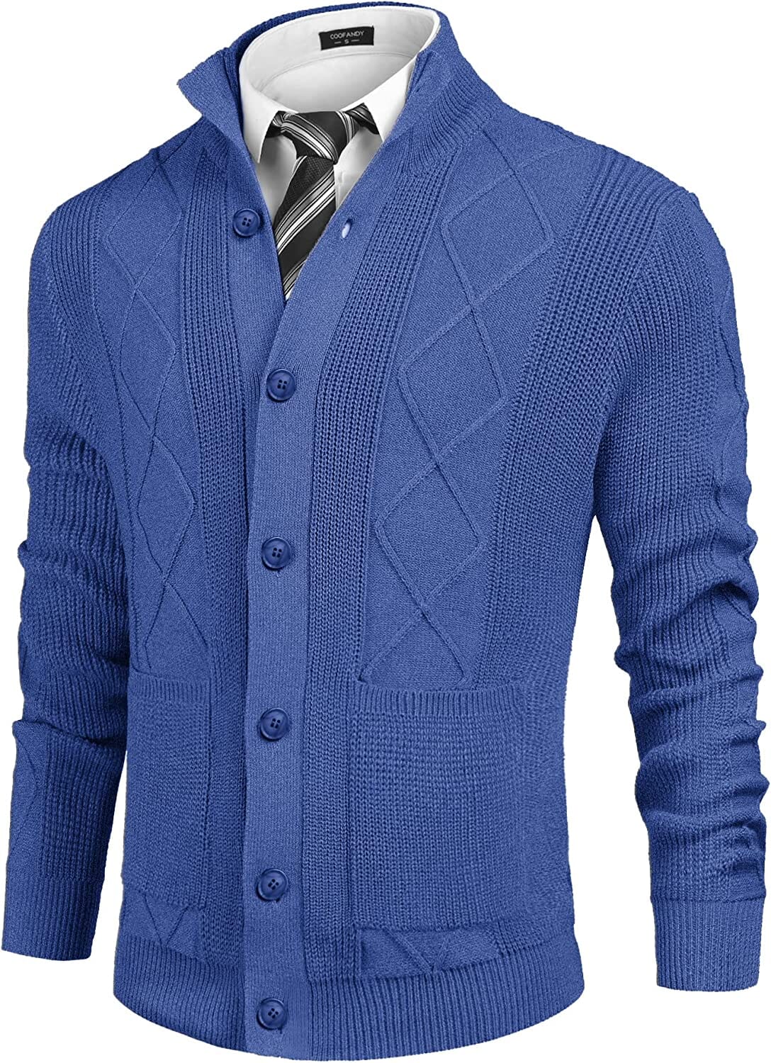 Casual Stand Kragen Knopf Down Cardigan with Pockets
