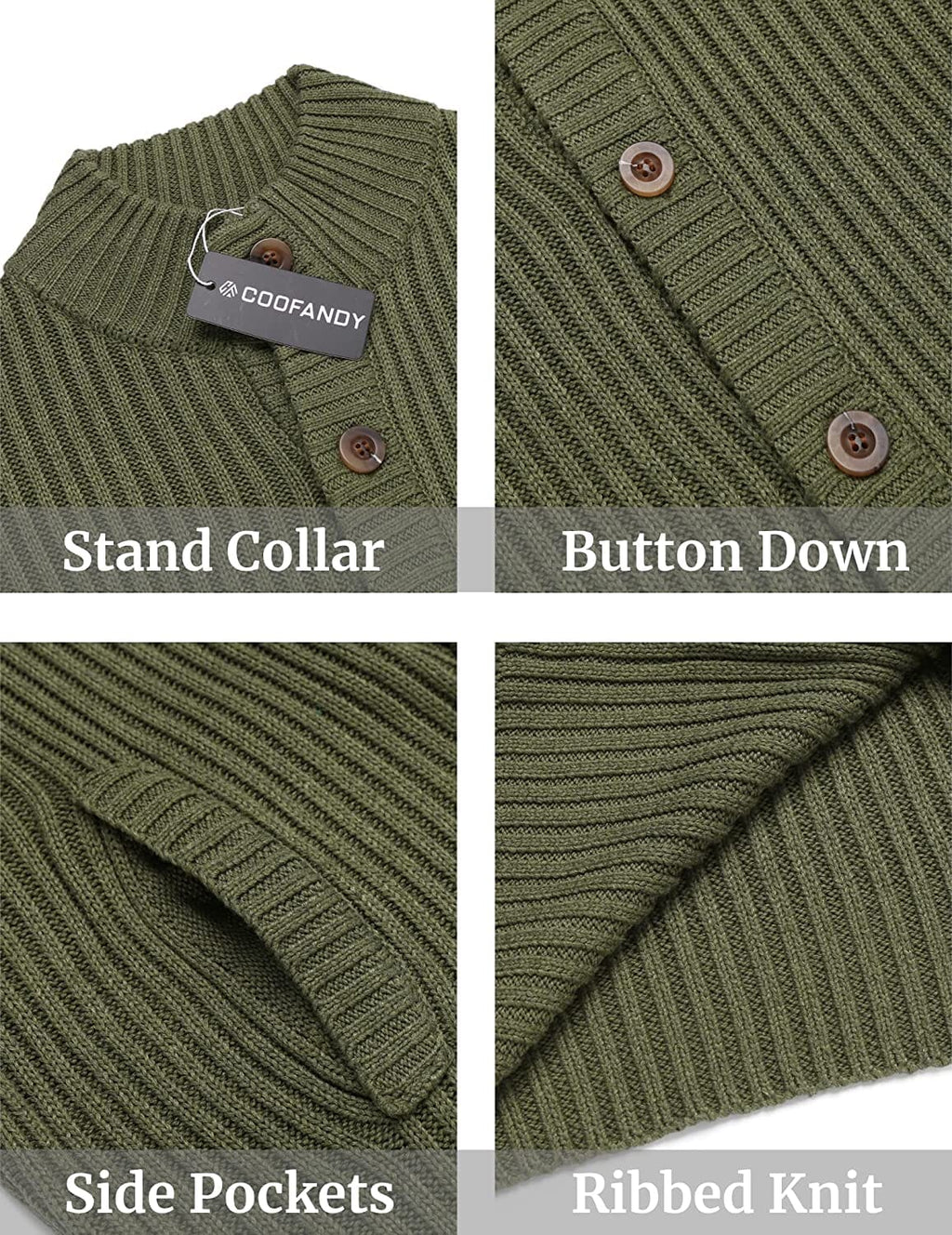 Stand Kragen Knopf Down Pullover