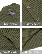 Stand Kragen Knopf Down Pullover