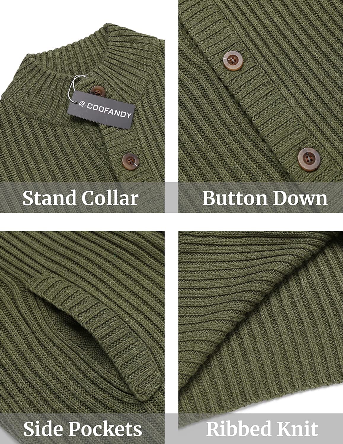Stand Kragen Knopf Down Pullover