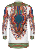 Casual Ethnic Graphic Lang Hemd