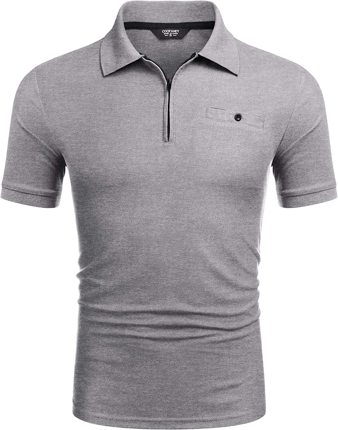 Slim Fit Zipper Polo Golf Hemd