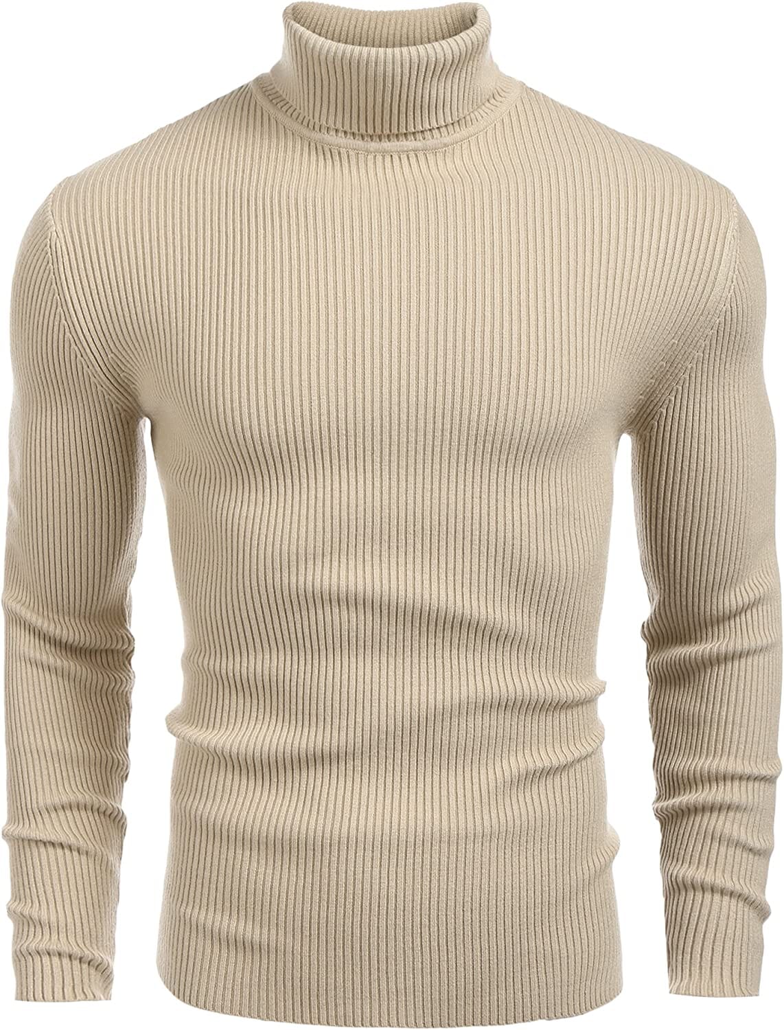 Ribbed Slim Fit Strick Pullover Rollkragen Pullover