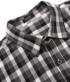 Klassisch Kurz Ärmel Plaid Baumwolle Hemden with Pocket