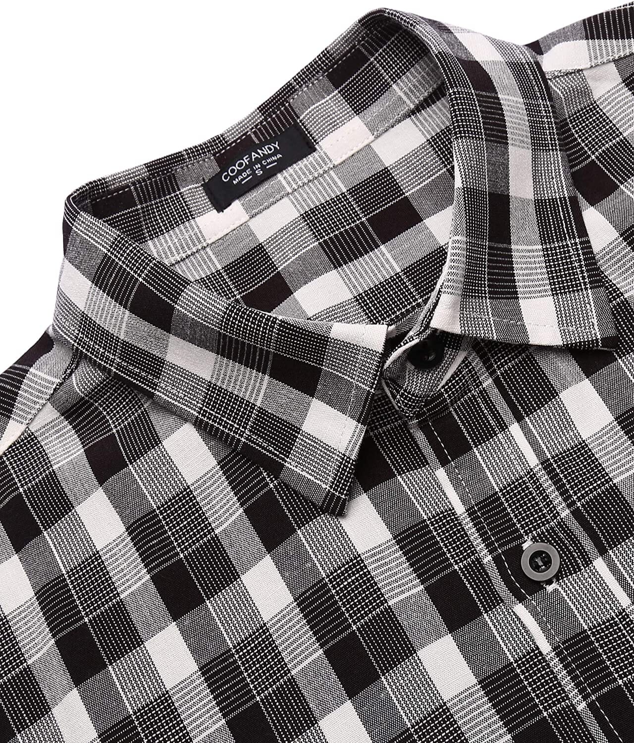 Klassisch Kurz Ärmel Plaid Baumwolle Hemden with Pocket