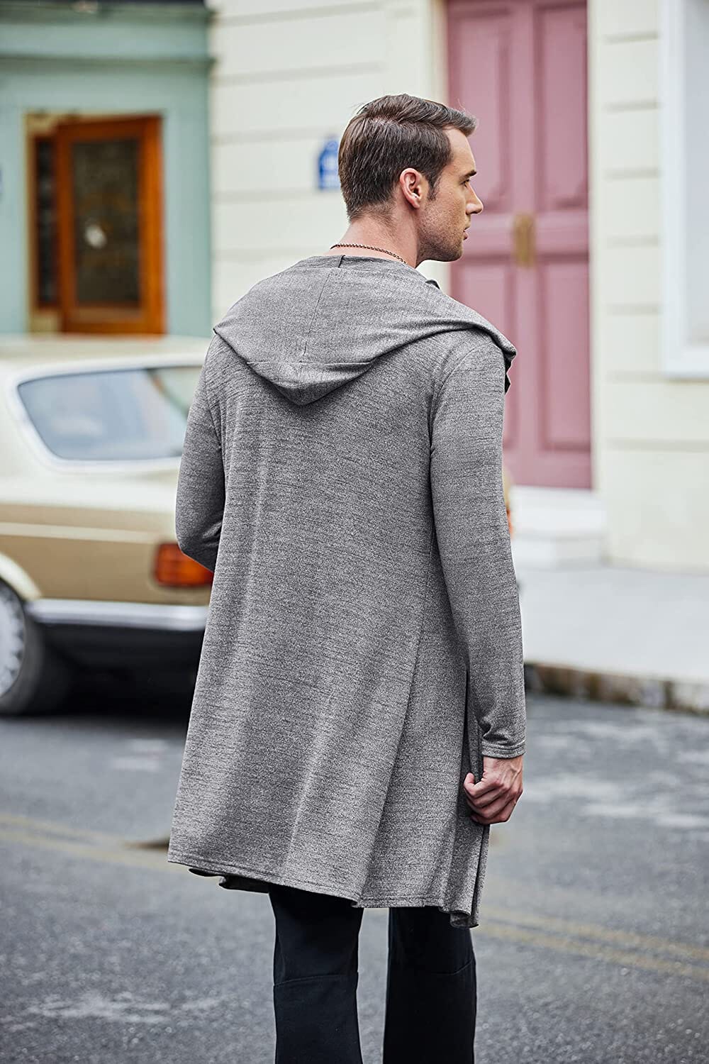 Casual Drape Cape Open Front Cardigan