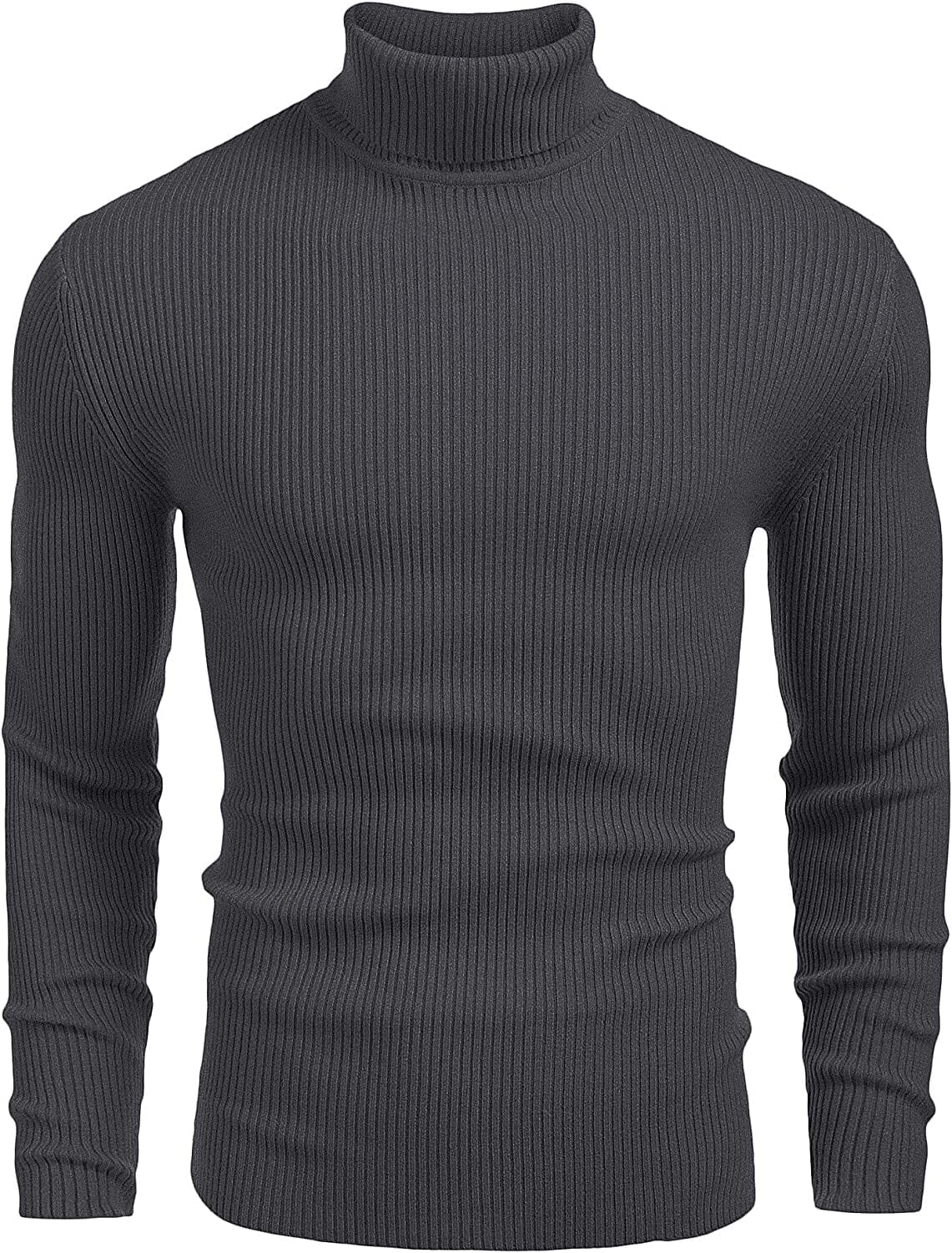 Ribbed Slim Fit Strick Pullover Rollkragen Pullover