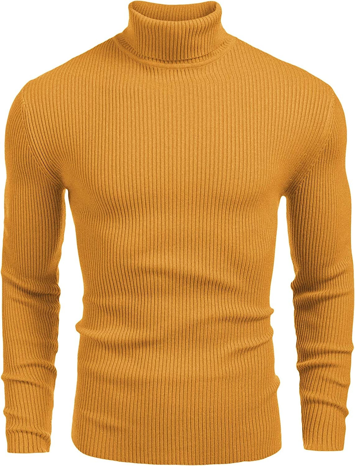 Ribbed Slim Fit Strick Pullover Rollkragen Pullover
