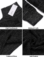 Men's Strick Rollkragen Pullover Plaid Stehkragen Lang Ärmel Pullover